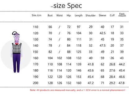 Anime Movie Inside Out Joy Cospaly Costume Disgust