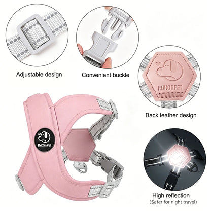 Dog Harness Leash Set Reflective Adjustable Pet Vest Harness