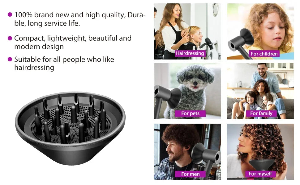 Hair Dryer  Curl Hair Outlet Accessories Diffusion Drying Styling