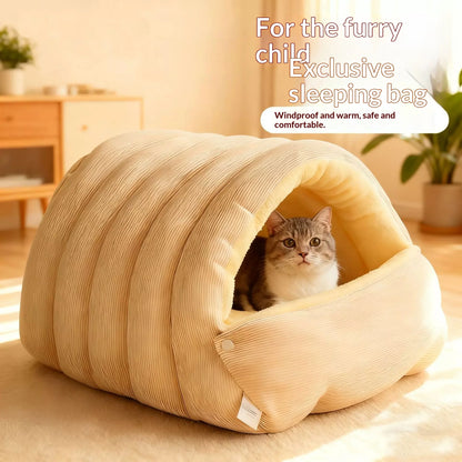 Heated Cat Bed Winter Warm Plush House