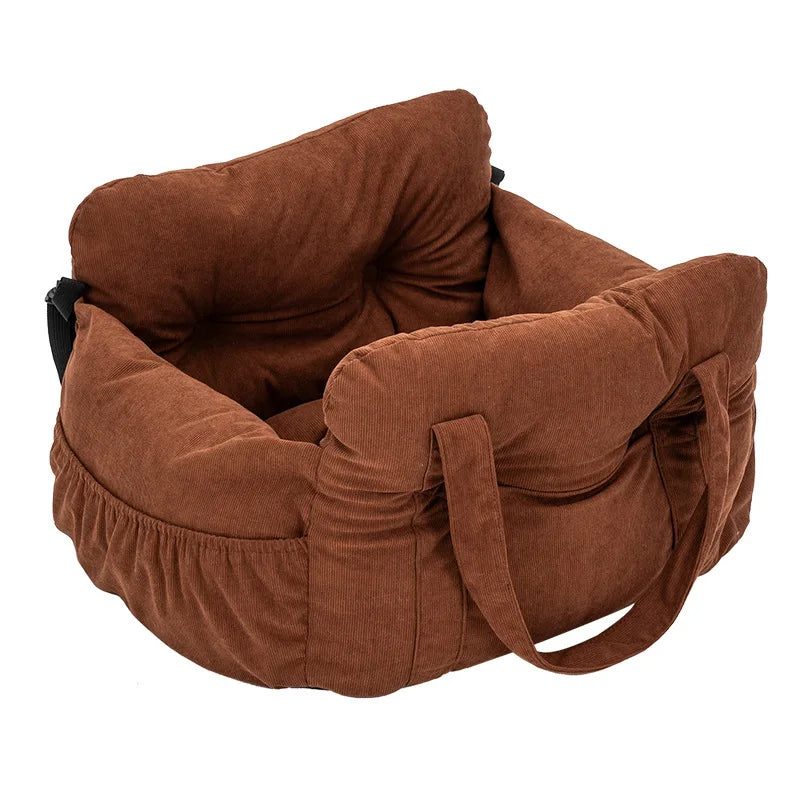 Dog Car Seat with Safety Belt - Non-Slip Pet Car Bed for Small Dogs,