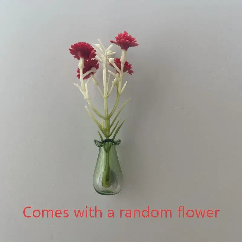 Magnetic Glass Vase Set - Mini Plant Pot Magnets for Refrigerator