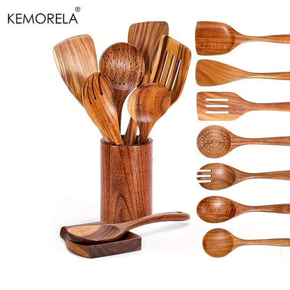 Wooden Spoons For Cooking, Wooden Utensils Set