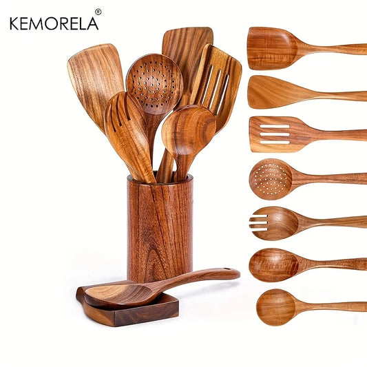 Wooden Spoons For Cooking, Wooden Utensils Set
