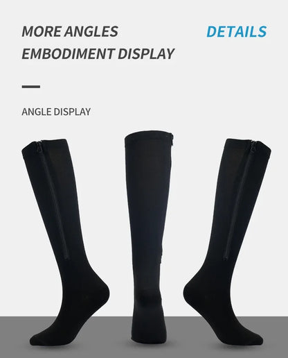1 Pair Zipper Compression Socks Women Men Pain Relief