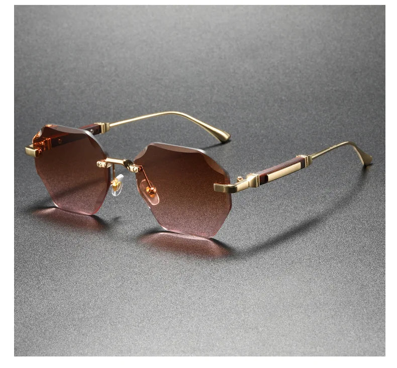 Man Woman Sunnies Fashion Unisex Rimless Sunglasses