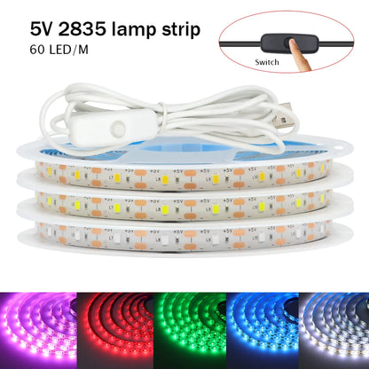 5V 2835 LED Strip Light 2835 60Leds/m Flexible Fita Led Tape