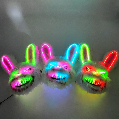 Halloween Horror Light Up Mask Glowing Bloody Bear Killer Mask