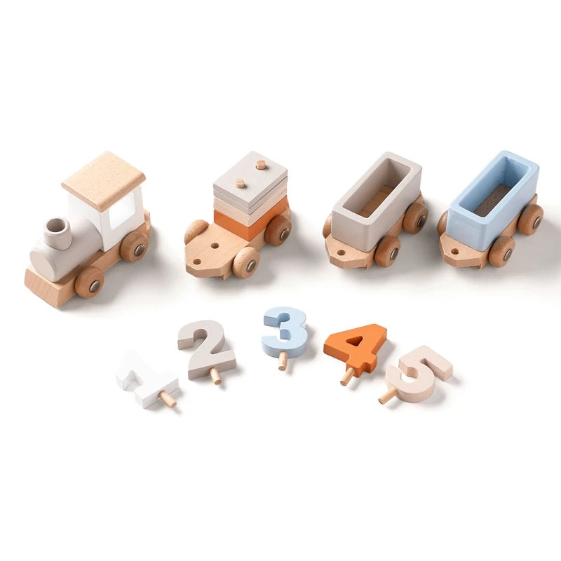 Wooden Birthday Train Toy Simulated Train Toy Model