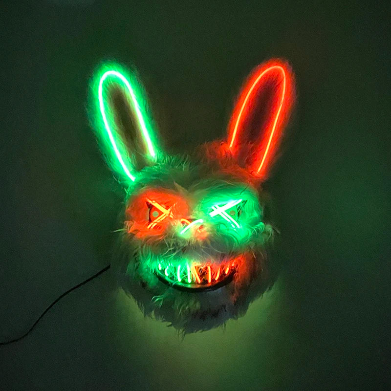 Halloween Horror Light Up Mask Glowing Bloody Bear Killer Mask
