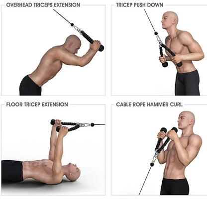 Triceps Lowering Rope Face Pull Handles Push Pull Down