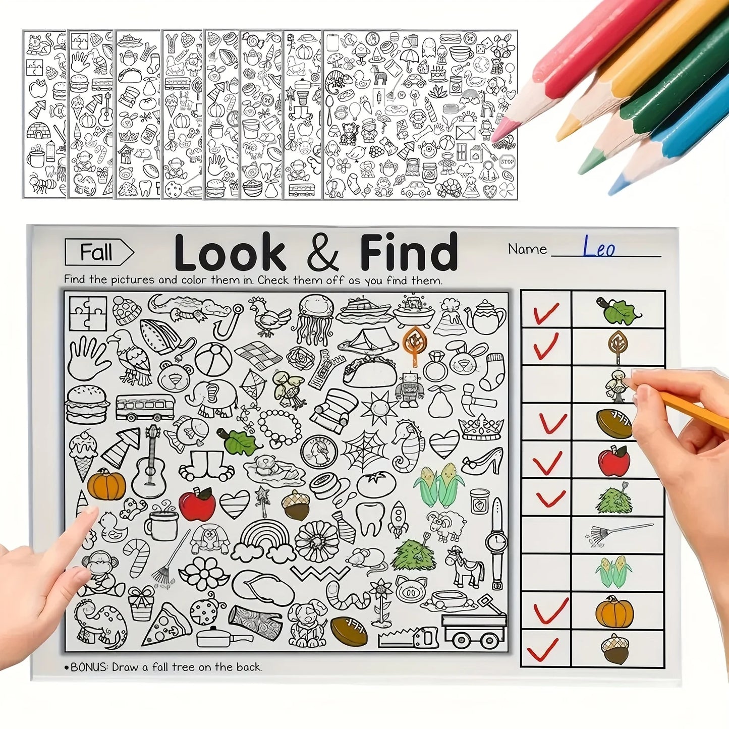 Children's Hidden Object Coloring Book Contains 100+ Search and Coloring Activities
