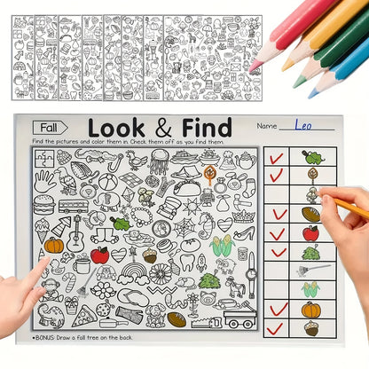 Children's Hidden Object Coloring Book Contains 100+ Search and Coloring Activities