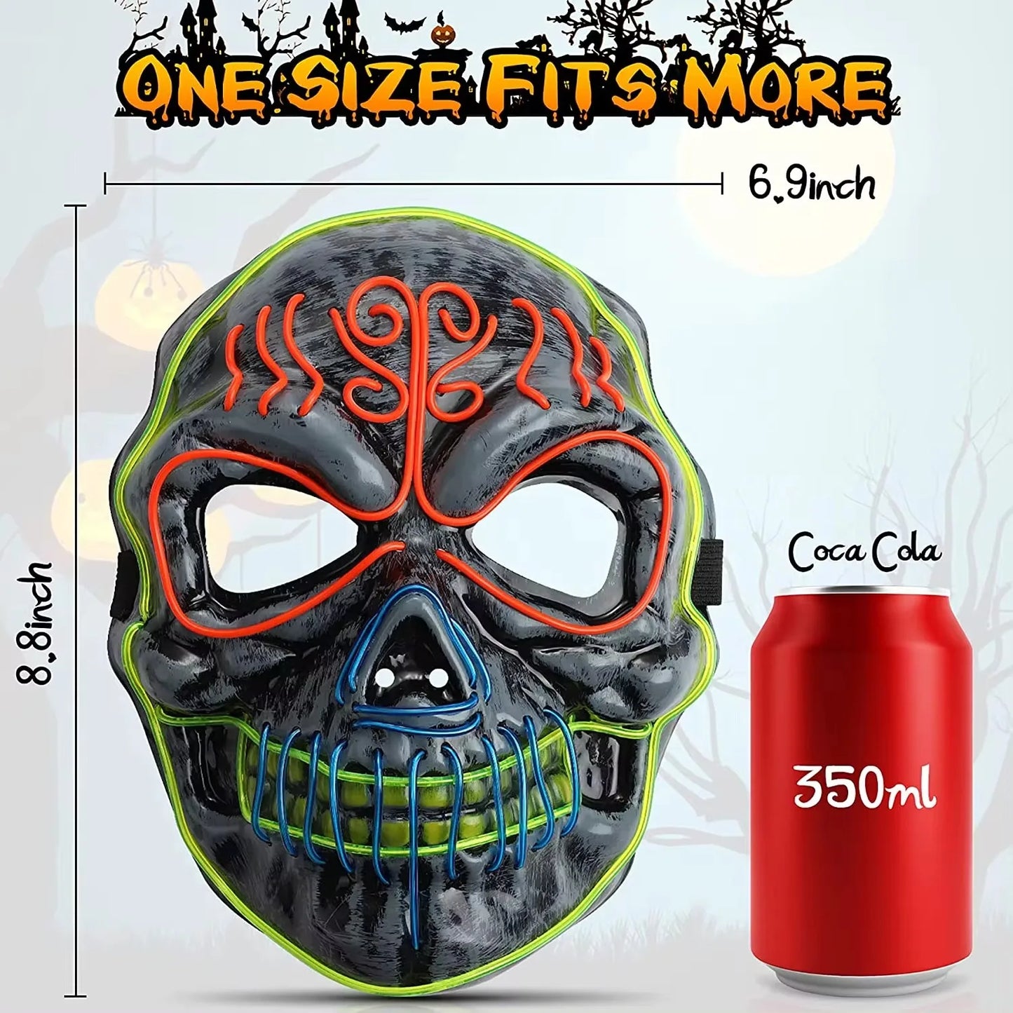 Halloween Horror Skull Head Mask Cosplay Scary Skeleton