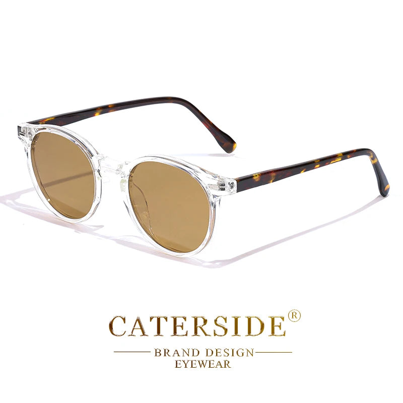 Retro Polarized Round Sunglasses Men TR90 / Acetate Vintage