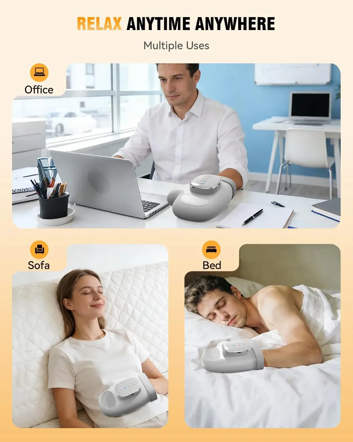 Hand Massager With Airbag Compression Finger Wrist Palm