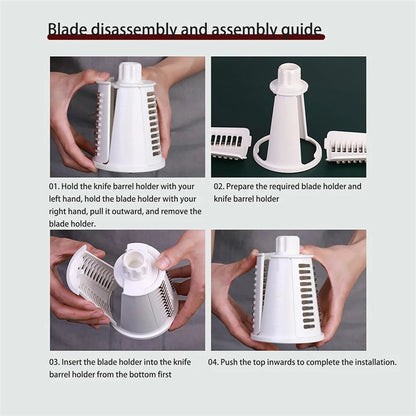 LMETJMA 5 in 1 Rotary Cheese Grater Shredder Kitchen