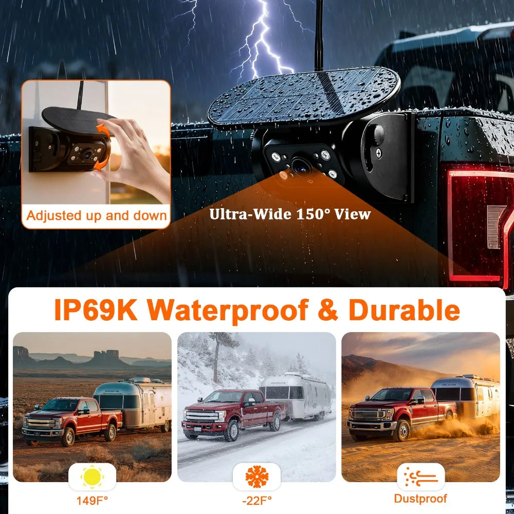 1080P WiFi Magnetic Solar Wireless Backup Camera