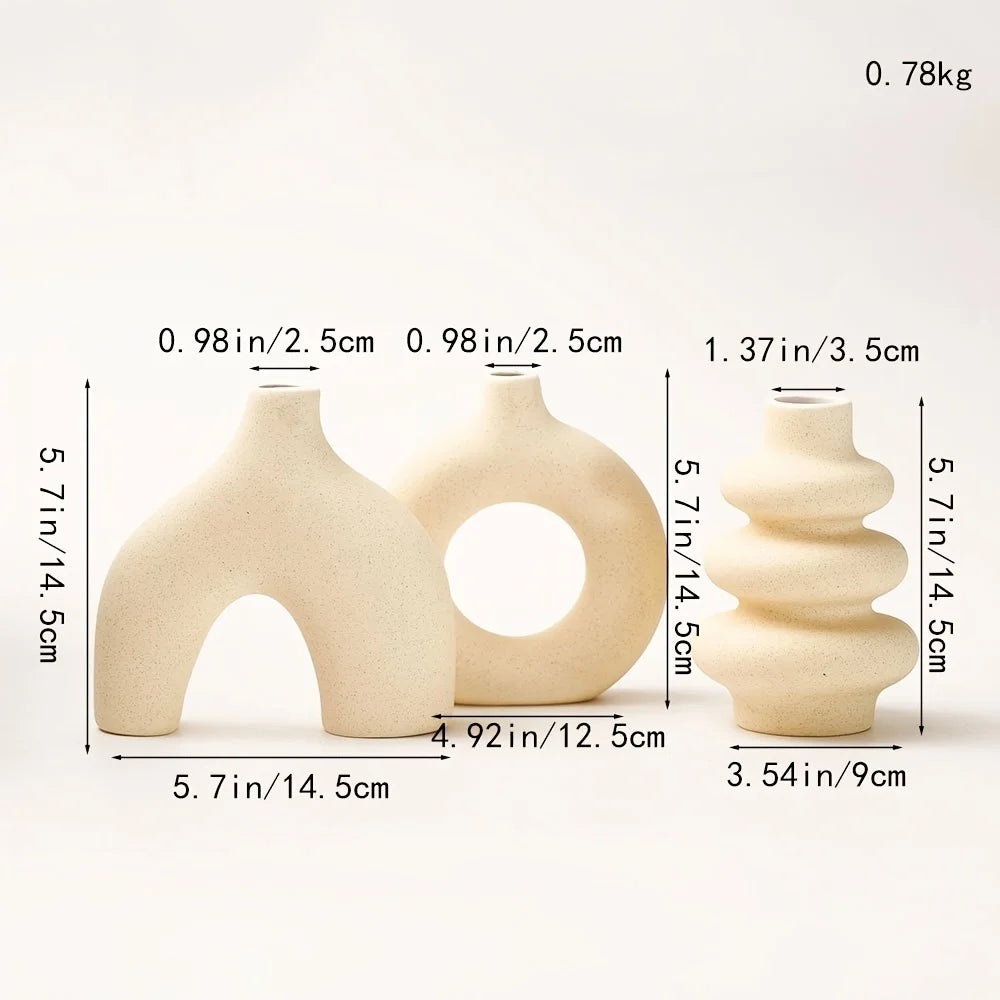 Bohemian ceramic vase set decorative vase ornaments