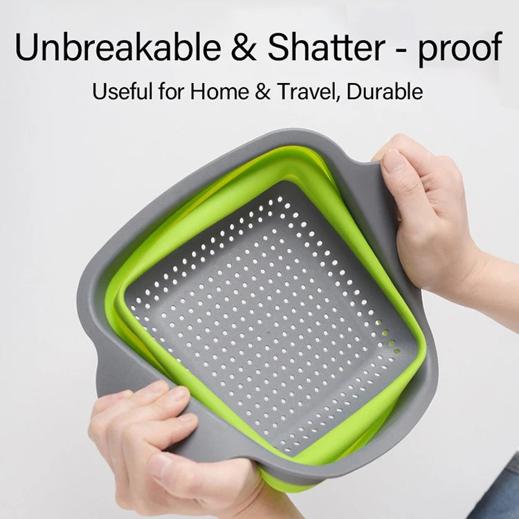 Silicone Folding Drainer Basket Portable Kitchen Strainer