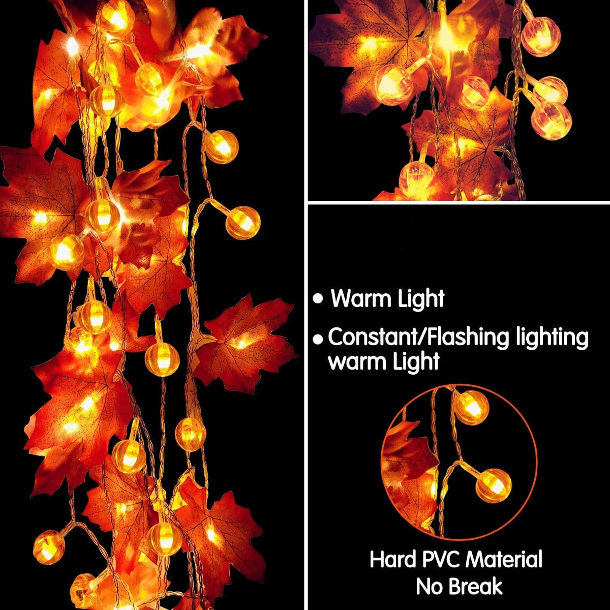 LED Halloween Light Garland Battery Powered Pumpkin