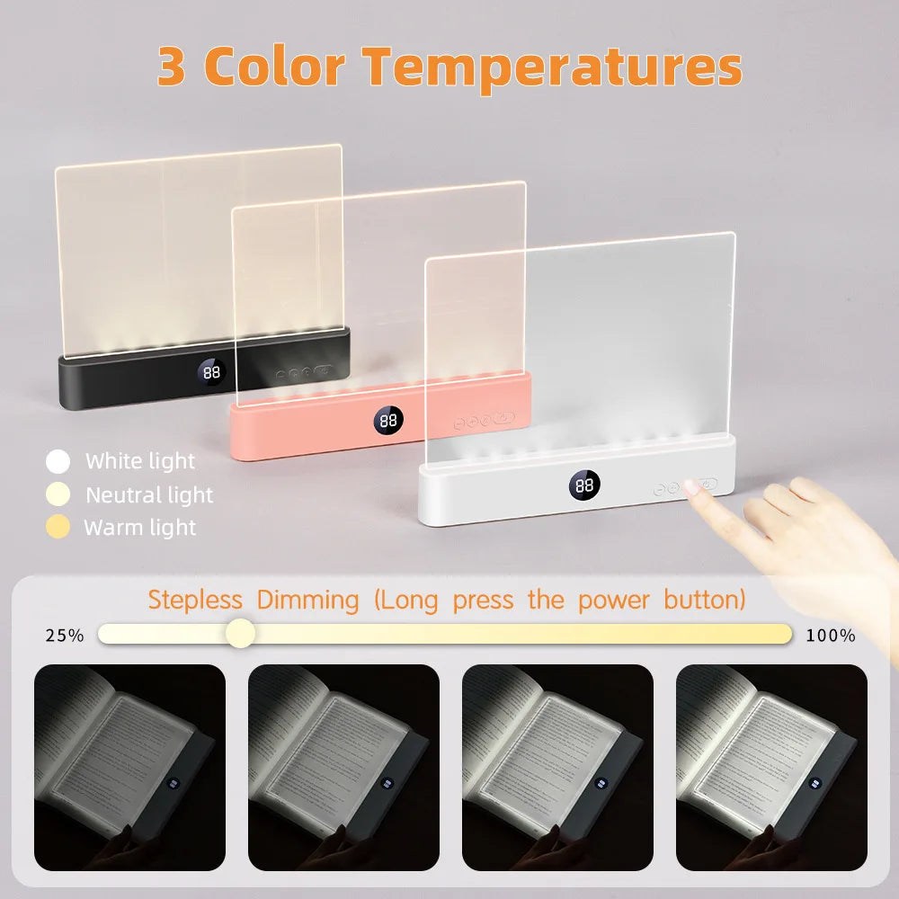 LED Flat Panel Book Light Eye Protection Night Vision