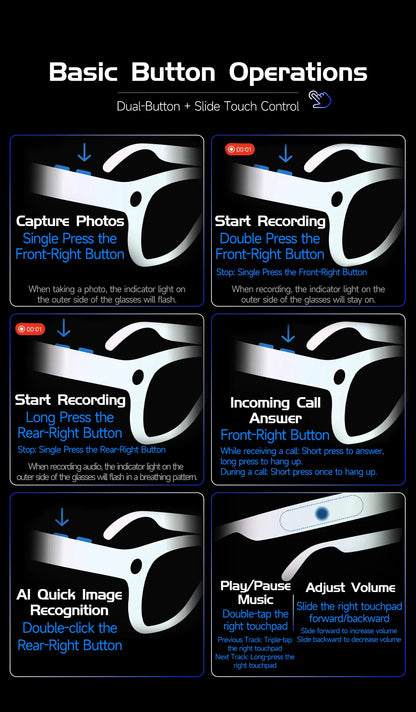 New Men Smart AI Glasses 4K HD 800MP Camera Chat GPT