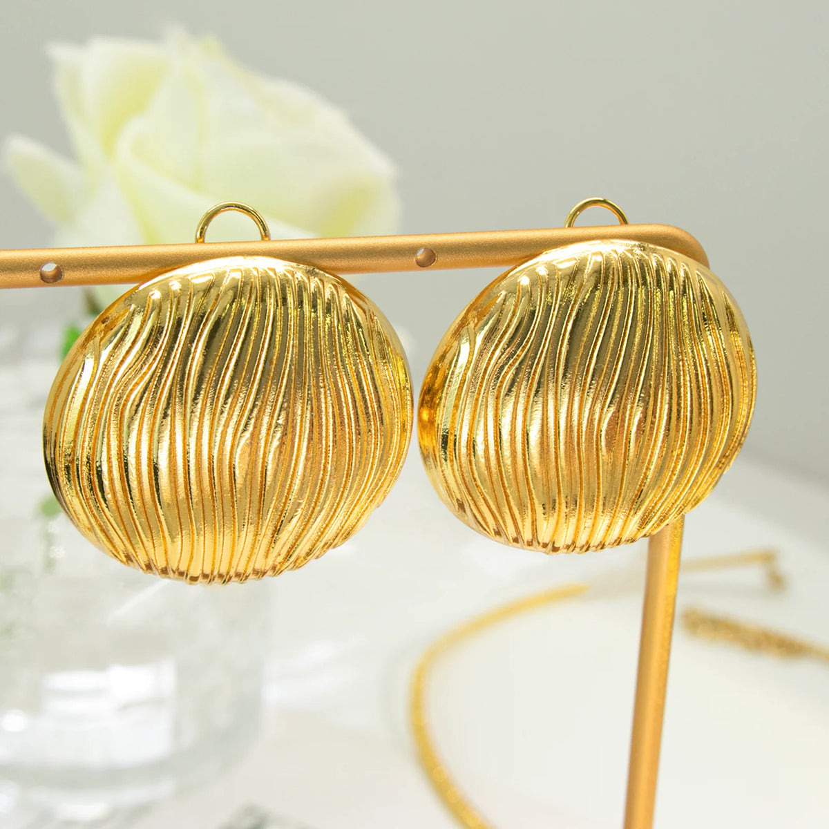 Hemispherical  Earrings Round Punk Geometric Style Jewelry