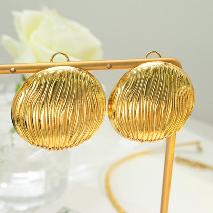 Hemispherical  Earrings Round Punk Geometric Style Jewelry