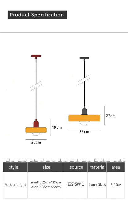 Nordic Retro Glass Pendant Lamps Indoor E27 LED Chandelier