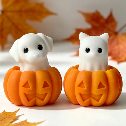 DIY Halloween Candle Spook Puppy Cat Silicone Mold