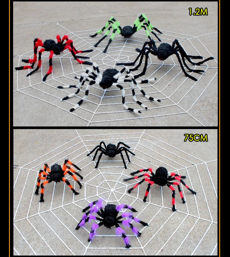 Halloween Plush Simulation Spider Colorful Black Ghost House