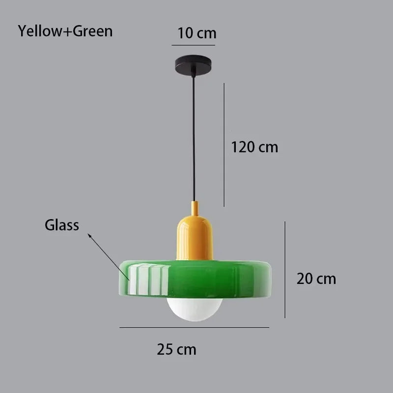Nordic Retro Glass Pendant Lamps Indoor E27 LED Chandelier