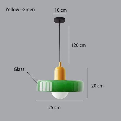 Nordic Retro Glass Pendant Lamps Indoor E27 LED Chandelier