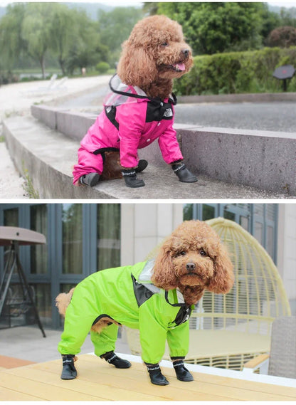 Pet Dog Raincoat Transparent Hooded Waterproof Coat