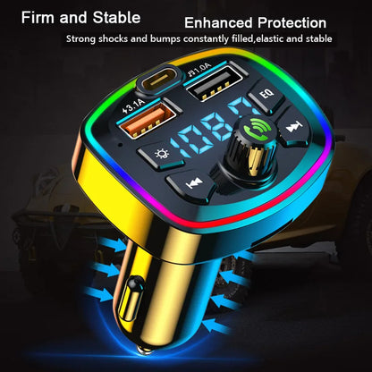 Car Bluetooth 5.0 FM Transmitter Wireless Adapter Car Accessories