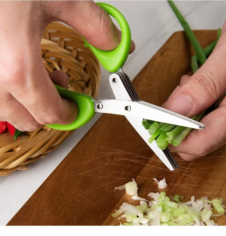 Multifunctional Scissors Stainless Steel 5 Layer Kitchen Scissors