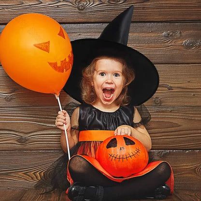 Halloween Black Witches Hats with Rope Hanging Wizard
