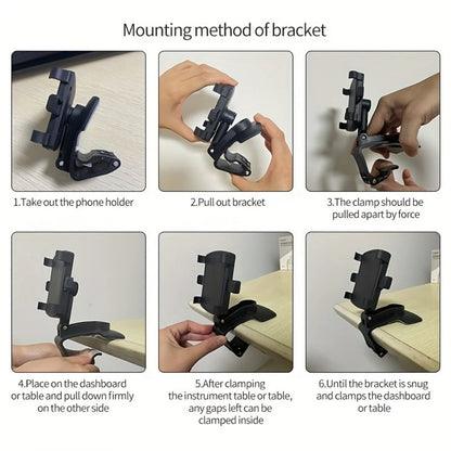 Car Phone Holder Stand Universal Dashboard Car Clip Mount