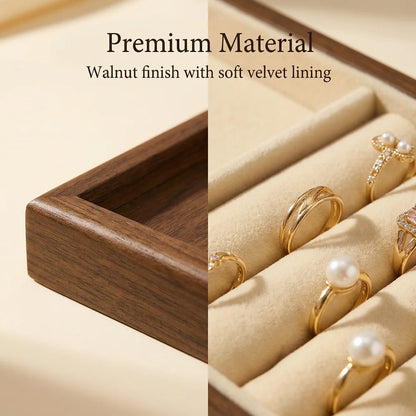 Solid Wood Jewelry Display Tray Stackable Storage