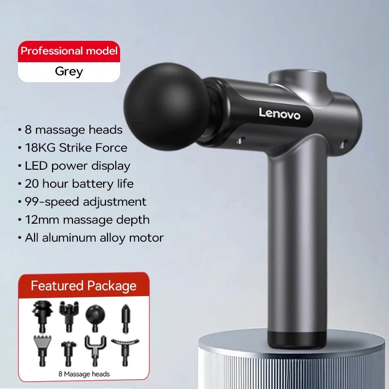 Lenovo Powerful Wireless Massager Gun 8 Massage Heads