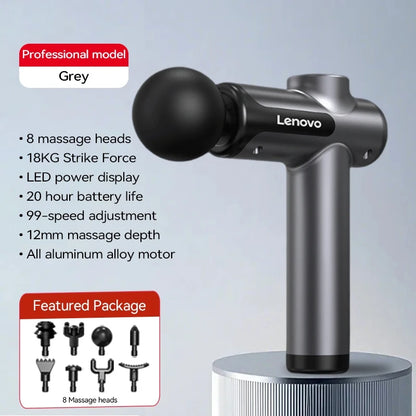 Lenovo Powerful Wireless Massager Gun 8 Massage Heads