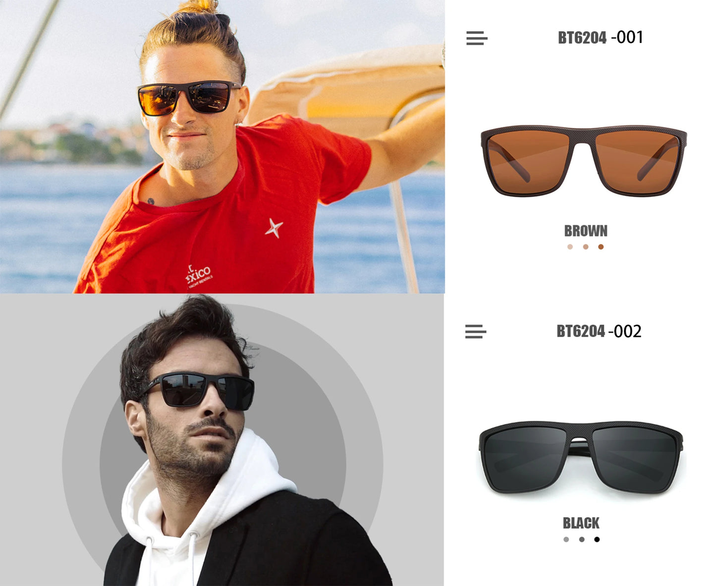 Polarized Sunglasses for Men Lightweight TR90 Frame