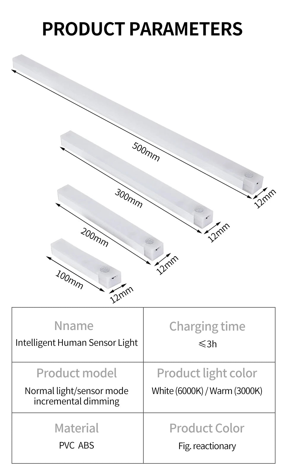 Smart Motion Sensor Night Light Wireless Rechargeable Led Night Lights
