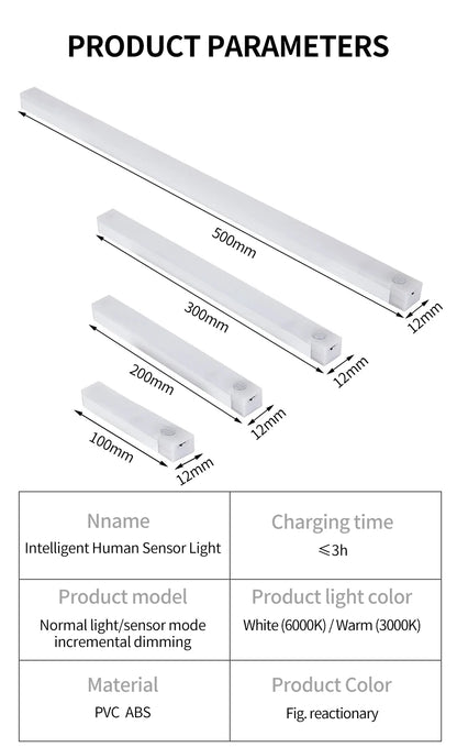 Smart Motion Sensor Night Light Wireless Rechargeable Led Night Lights