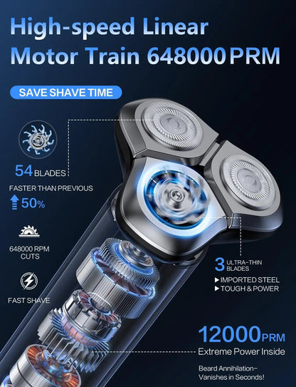 Electric Razor for Men 3 Blade Rotary Shaving Machine
