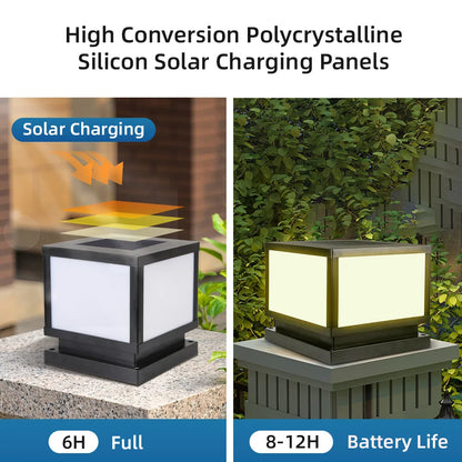Outdoor Lighting Pillar Lights Remote Control Solar Chapiter Lamp