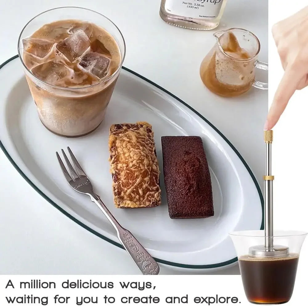 Portable Press Release Coffee Tea Mixer Reusable Bar Tool