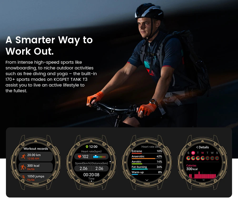 Original KOSPET TANK T3 Smart Watch For Men Military