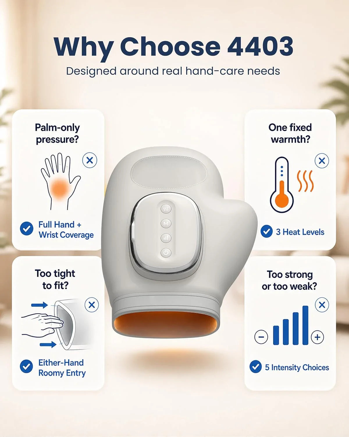 Hand Massager With Airbag Compression Finger Wrist Palm
